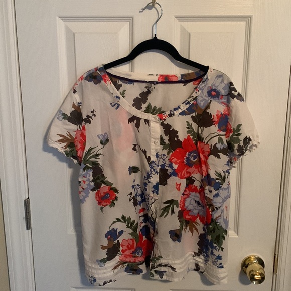 Joules Cotton Floral Pajama Short Set Size Medium - Picture 2 of 10